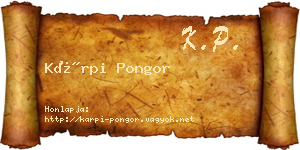 Kárpi Pongor névjegykártya